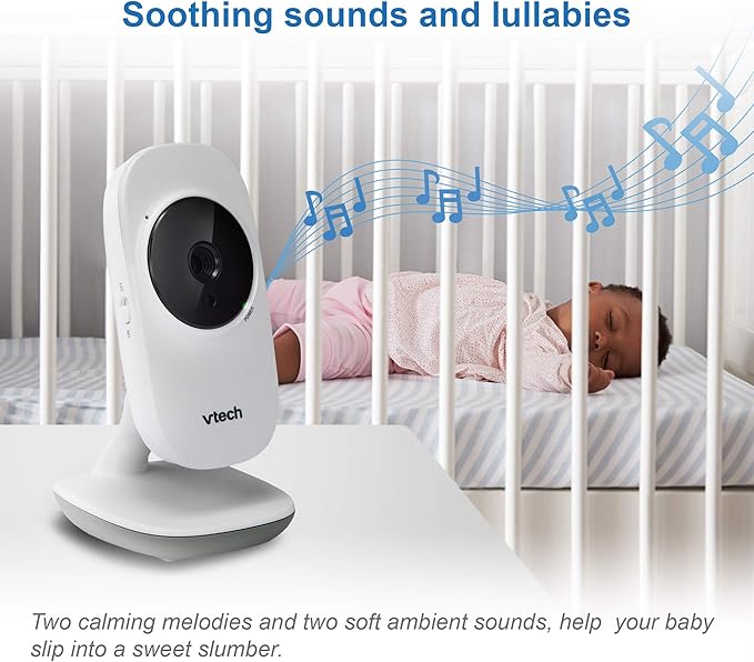 VTech [Upgraded] VM350-2 Baby Monitor, 5" Screen,2 Cameras,1000ft Range, Night Vision, 2-Way Audio, Lullabies, Secure Transmission No WiFi