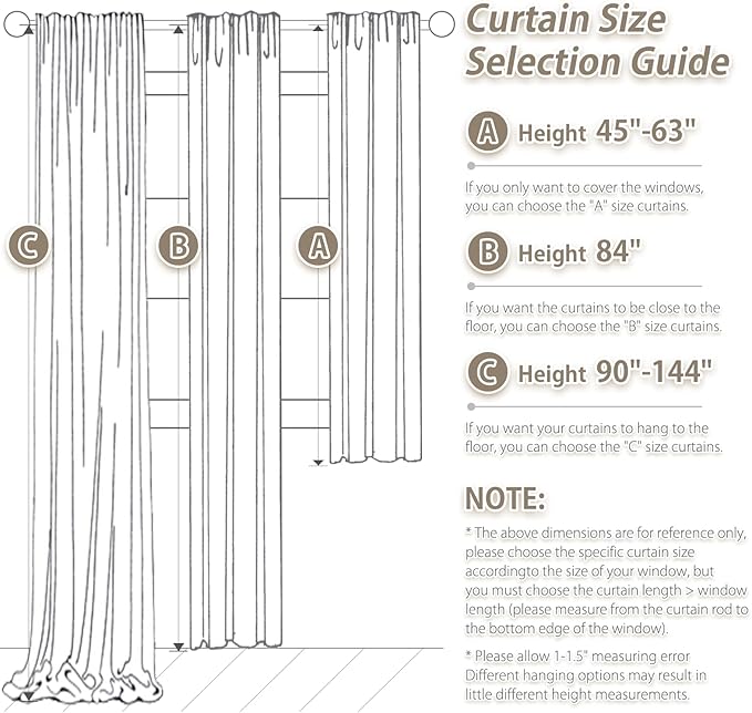 Linen Full Blackout Textured Curtains - 90 Inch Length Room Darkening Thermal Insulated Drapes for Living Room, Back Tab 100% Black Out Beige Window Curtain
