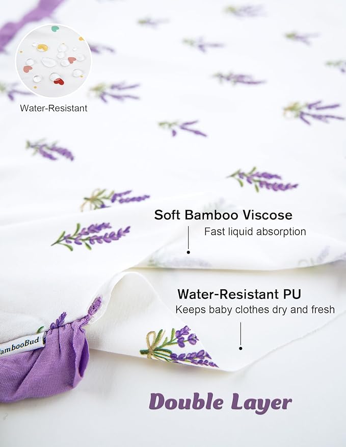 BambooBud Baby Burp Cloths Large Size 3Pack Absorbent Burping Clothes 2-Layers Newborn Burpy Bib Cloth Set