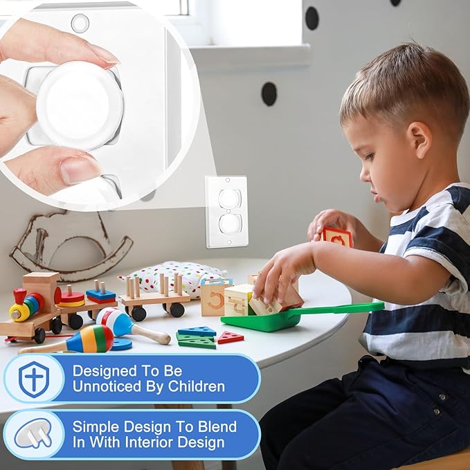 Thyle 200 Pcs Outlet Covers Bulk Child Baby Proofing Plug Covers for Electrical Outlets Easy Install Socket Sturdy Safe Secure Baby Proofing Kit for Home Office Bulk (White)