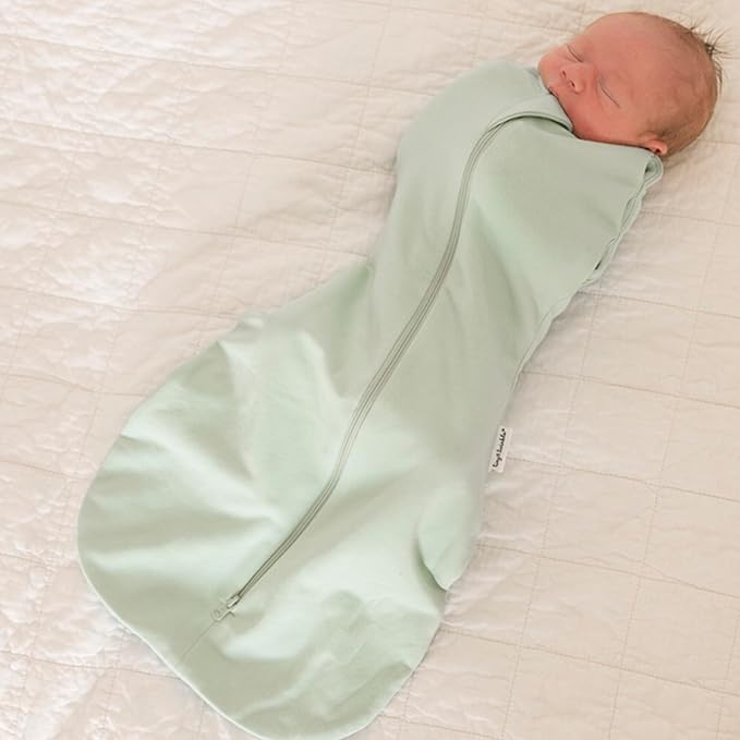 Tiny Twinkle Baby Sleep Sack 0-3 Months 1.0 TOG, Cotton & Elastane Wearable Blanket, Swaddle Transition Micro-Fleece, Machine Washable (Ice Blue)