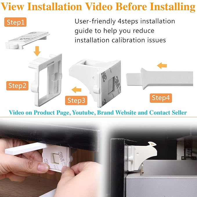 Vmaisi Baby Proofing Magnetic Cabinet Locks (9 Locks and 2 Keys)