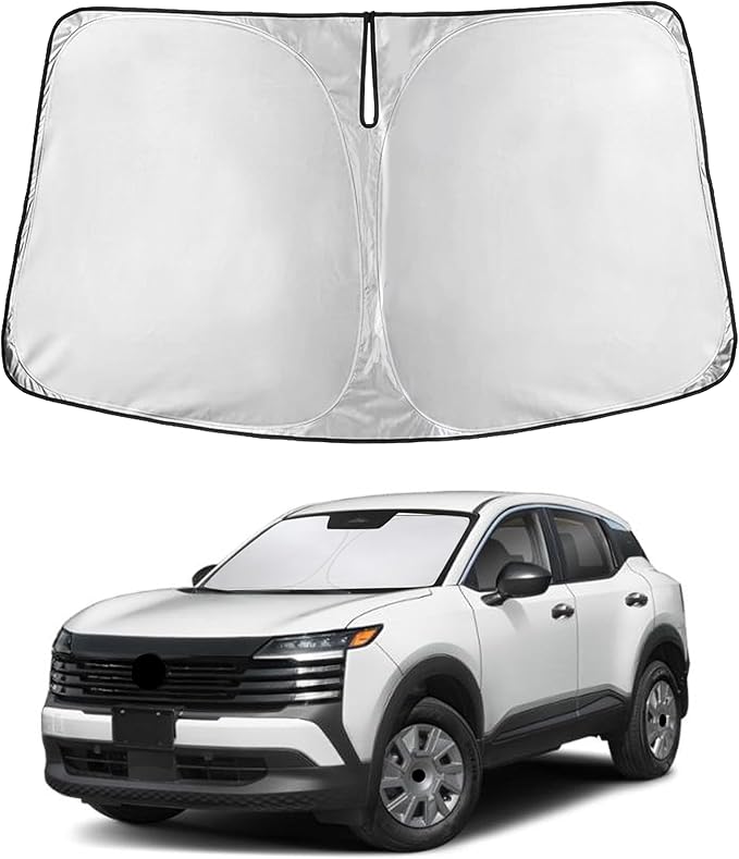 EcoNour Windshield Sunshade for Nissan Kicks 2025–2026 | Custom Fit Front Window Sun Shade | Blocks Harmful UV Rays & Reduces Heat | Foldable Sun Visor with Storage Pouch