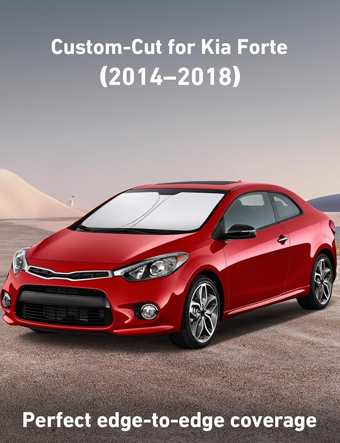 Econour Windshield Sunshade for Kia Forte 2014-2016 2017 2018, Sun Visor for Front Windshield & Window Sun Shade Cover, UV Heat Blocker & Protector, Car Accessories