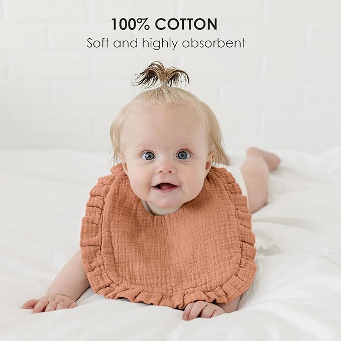 MairMore Baby Muslin Bibs Bandana Drool Bibs for Unisex Boys & Girls, Soft and Absorbent Cotton Teething Drooling Bib Set for Newborn Toddler