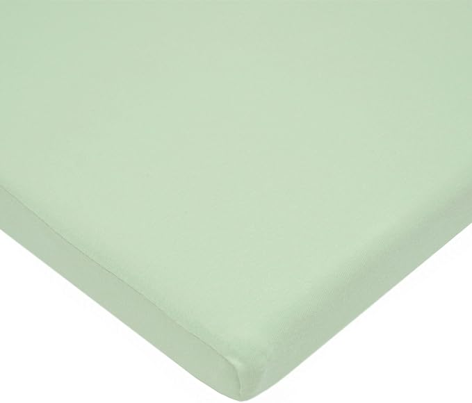 American Baby Company 15" x 33" Fitted Bassinet Sheet, 100% Natural Cotton Jersey Knit, Green, Soft Breathable, for Boys and Girls