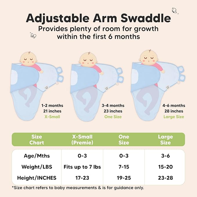 3-Pack Organic Baby Swaddle Sleep Sacks - Swaddles for Newborns, Infant 0-3 Months, Baby Girls, Boys, Soft & Snug Newborn Sleep Sack, Nursery Swaddling Blankets (Ripple)