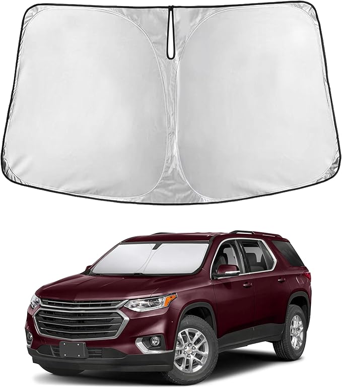 Econour Windshield Sunshade for Chevrolet Traverse 2018-2021 2022 2023, Sun Visor for Front Windshield & Window Sun Shade Cover, UV Heat Blocker & Protector, Car Accessories