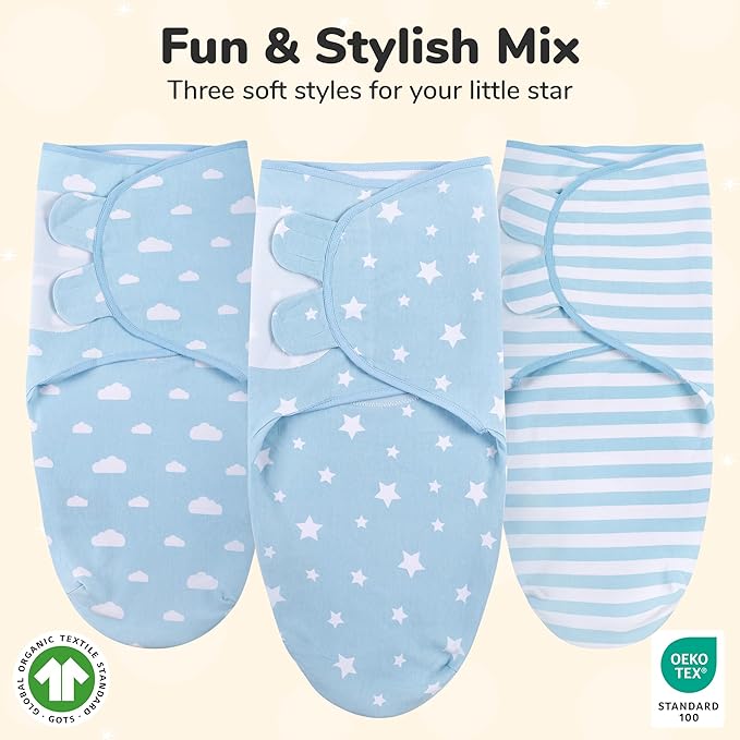 Mama Cheetah Baby Swaddle Sack 3-6 Month, Organic Cotton Swaddle Sleep Sack, Infant Swaddling Blanket Size Large, Large Swaddle Wrap, Easy Swaddles for Boy, 3-Pack