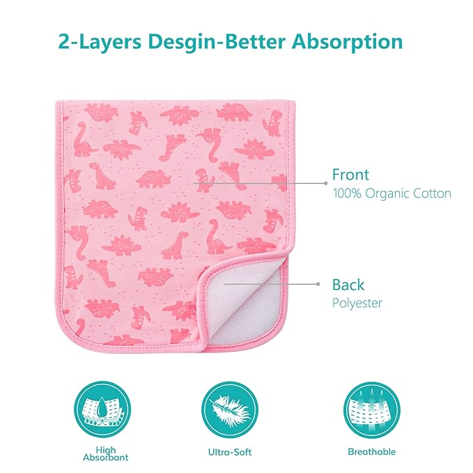 Hakochia Burp Cloths for Baby Boy & Girl Organic Cotton Large Unisex Burp Clothes Extra Absorbent Soft Neutral Burping Rags Spit Up Cloth Sets for Newborns 8 Pack