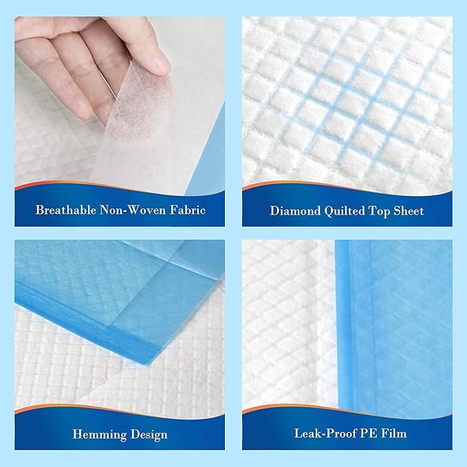 SOFYFINE 300 Count Chucks Pads Disposable 23"x36", Leakproof Adults Incontinence Bed Pads, Waterproof Underpads for Elderly, Extra Large Puppy Pee Pad, Baby Changing Liner