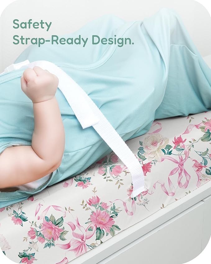 TotChill Extra Stretchy Changing Pad Cover, Ultra Soft Premium Jersey Knit Changing Pad Sheets, Unisex for Boys Girls, Fits All Standard Changing Tables/Dresser Tops - 2 Pack