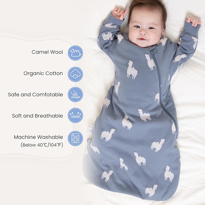 Unisex Sleeping Bag for Babies and Toddlers 1.0 Tog Sleep Sack 6-18 Months, Newborn Sleep Sack, Wearable Blanket Baby, One piece Long sleeves, Gifts for Baby
