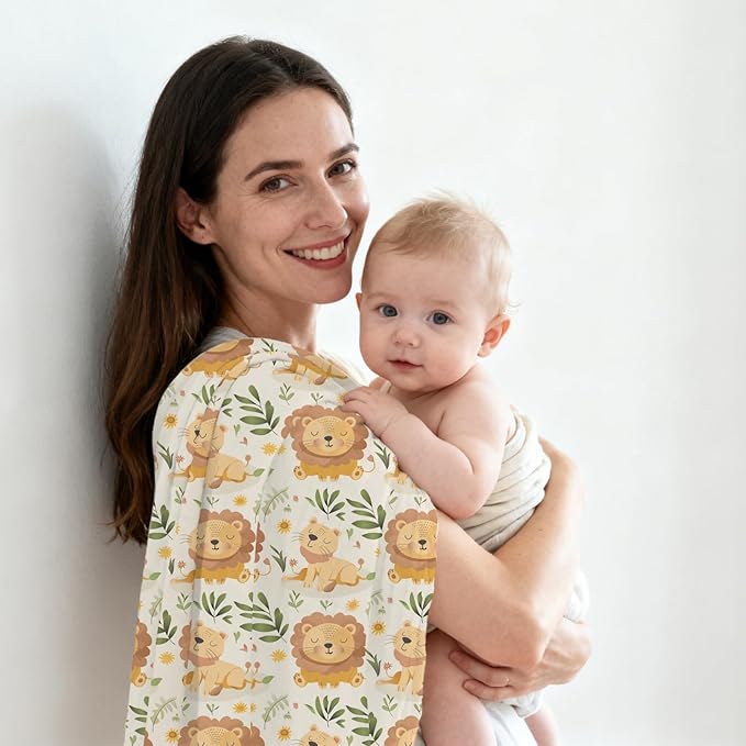 Baby Muslin Swaddle Blankets,2 Pack Receiving Blanket Baby Girl & boy,Large47 x 43 inches,Soft & Skin Friendly Baby Blanket Wrap(Animals)