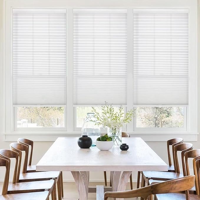 MYshade 1.5-Inch Cellular Cordless Light Filtering Shades, Honeycomb Window Blinds for Soft Daylight & Privacy, Thermal Insulation, Child Safe, Inside or Outside Mount (48" W x 72" H, White)