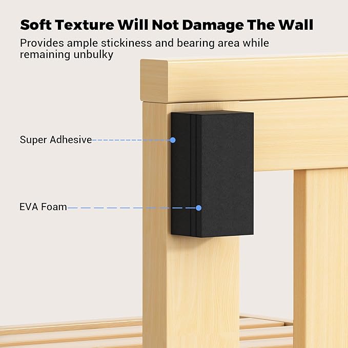 Furniture Wall Protectors, LveSunny 23Pcs EVA Foam Headboard Stoppers for Wall, Bed Stoppers for Headboard, 10Pcs (20mm Thick)+13Pcs (3mm Thick) Couch Wall Protector, Black Headboard Bumper