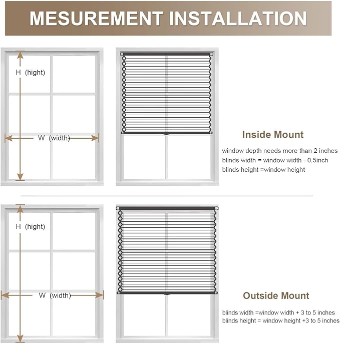 MYshade Cordless Blackout Cellular Shades, 1.5" Honeycomb Window Blinds for Bedroom & Nursery, Thermal Insulated, Noise Reducing, Privacy Shades, Inside or Outside Mount (55" W x 72" H, Grey)