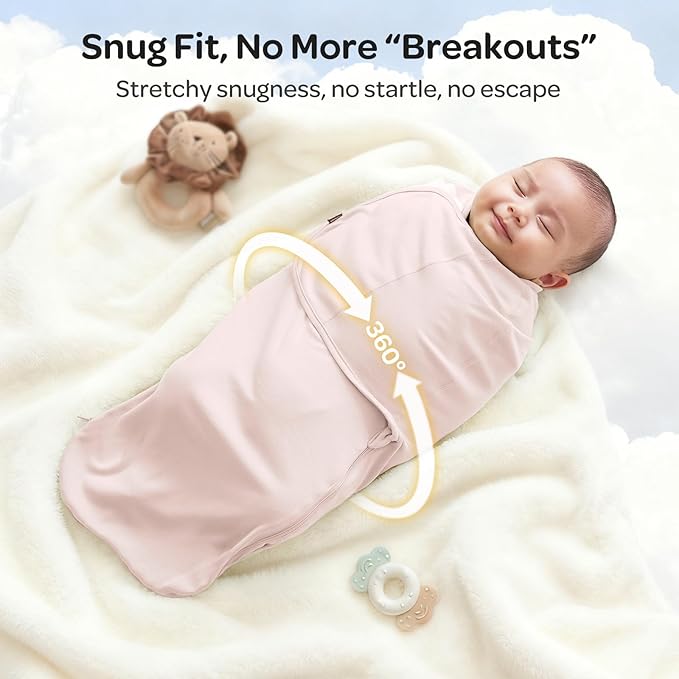 Momcozy Swaddles for Newborns, Quiet Fastener Suitable for Infant 0-3 Months, New-Parent-Friendly Swaddle Sack, Reduce Startle Reflex, Newborn Boys Girls Registry Essentials, 2-Pack, Bloom