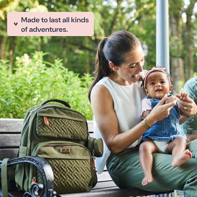 BabbleRoo Diaper Bag Backpack - Travel Large Baby Diaper Bag with Changing pad, Waterproof Baby Bags for Mom & Dad, Unisex Bags with Pacifier Case, Luggage Strap & Stroller Clips - Dark Gray