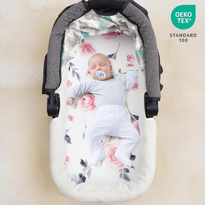 david's kids 3 Pack Bassinet Sheets, Ultra Soft Breathable Comfortable Baby Sheet Set for Boys Girls Neutral, Univeral Fit for Most Cradle and Bassinet Mattress, Floral Flowers