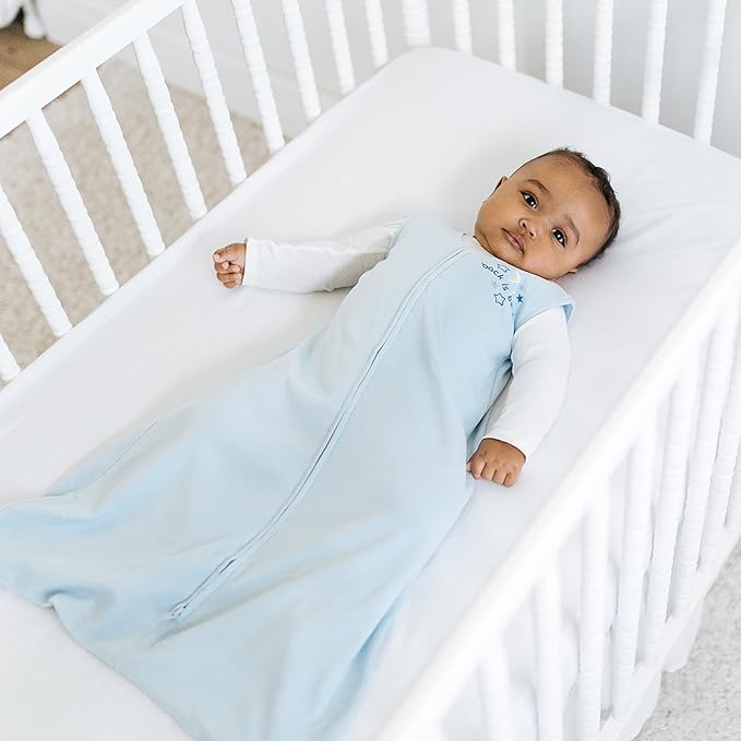 HALO Sleepsack 100% Cotton Wearable Blanket, TOG 0.5, Baby Blue, X-Large