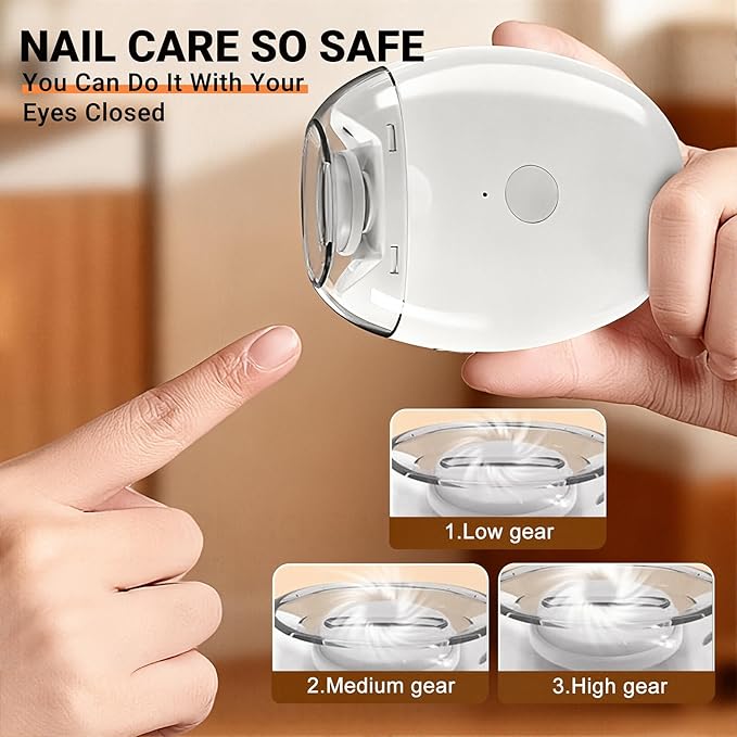 Saker 2026 Electric Automatic Nail Clipper & Trimmer, Rechargeable 3-Speed Nail Trimmer with Long Battery Life, Compact Baby Nail Clipper for Nail Care at Home or Travel, for Senior Kid Adult (3)