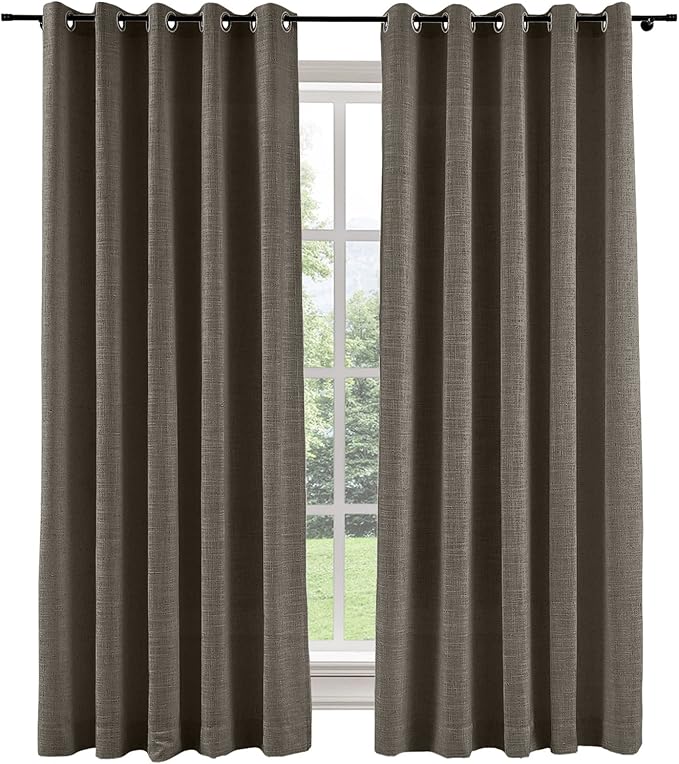 ChadMade Extra Long Blackout Curtain 102 Inch Length with Grommet Header Drape for Single Door Window Living Room 120Wx102L, 1 Panel, Chocolate Tart, Tallis Collection