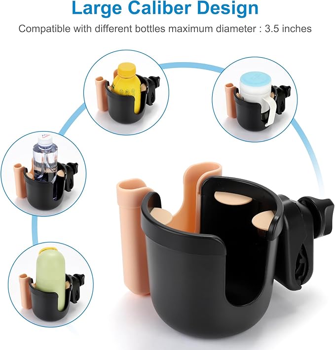 Accmor 2-in-1 Walker Cup Holder with Phone Holder, Wheelchair Cup Holder, Rollator Cup Holder, Cup Phone Holder for Walker, Wheelchair, Rollator, Mobility Scooter