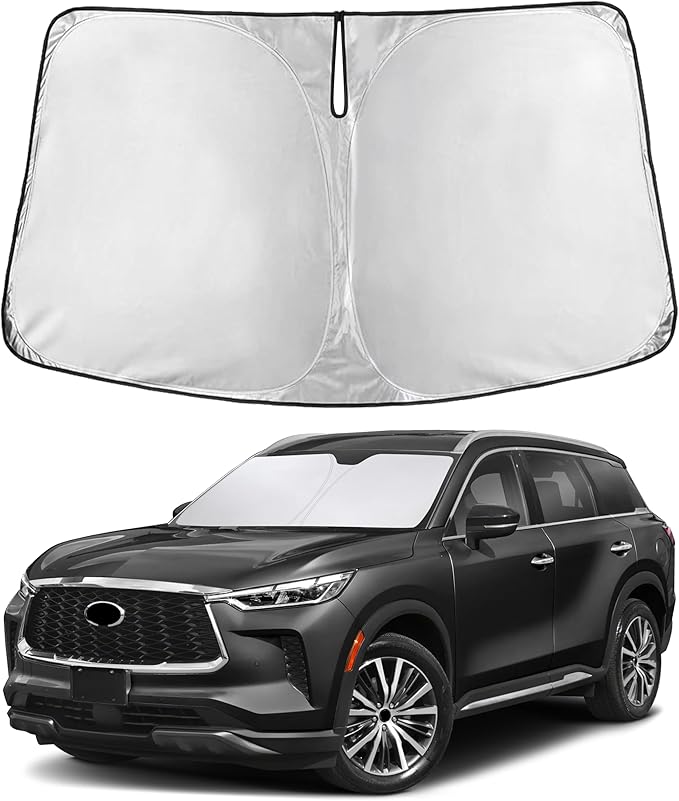 Econour Windshield Sunshade for Infiniti QX60 2014-2019 2020 2021, Sun Visor for Front Windshield & Window Sun Shade Cover, UV Heat Blocker & Protector, Car Accessories
