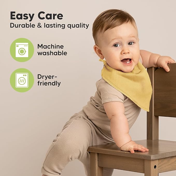 KeaBabies 8-Pack Organic Baby Bandana Bibs for Boys, Girls - Super Absorbent Triangle Baby Bibs for Drooling and Teething Infant, 100% Cotton Extra Soft for Newborn, Infant 0-36 Months (Daybreak)