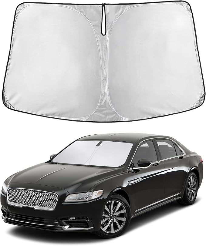 Econour Windshield Sunshade for Lincoln Continental 2017-2018 2019 2020, Sun Visor for Front Windshield & Window Sun Shade Cover, UV Heat Blocker & Protector, Car Accessories