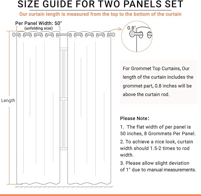 100% Blackout Shield Linen Blackout Curtains for Bedroom, Light Sage Grommet Curtains for Living Room, Thermal Insulated Room Darkening Drapes for Nursery, Boho Home Decor, 50" W x 108" L, 2 Panels