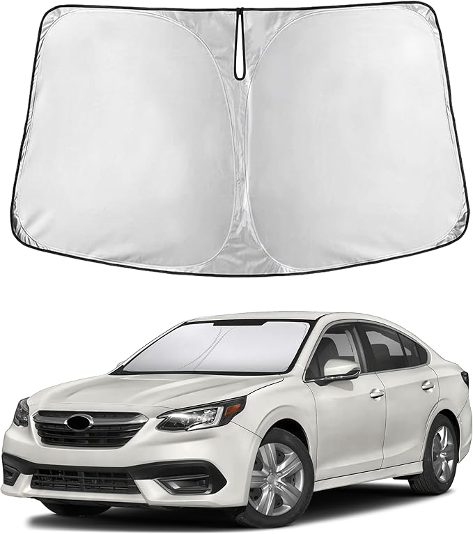 EcoNour Windshield Sun Shade Compatible for Subaru Legacy 2020-2024 2025 2026 Front Window Sunshade Foldable Sun Visor UV & Heat Blocking Protection