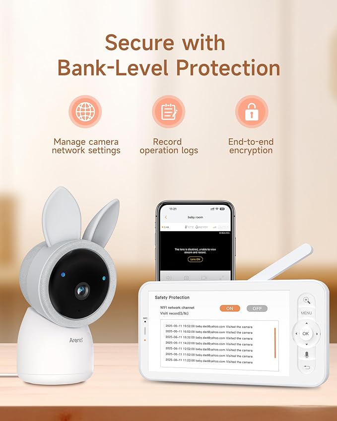 ARENTI 5-Inch Wireless Baby Monitor Display, Parent Unit for AInanny A4 Camera(Screen1)