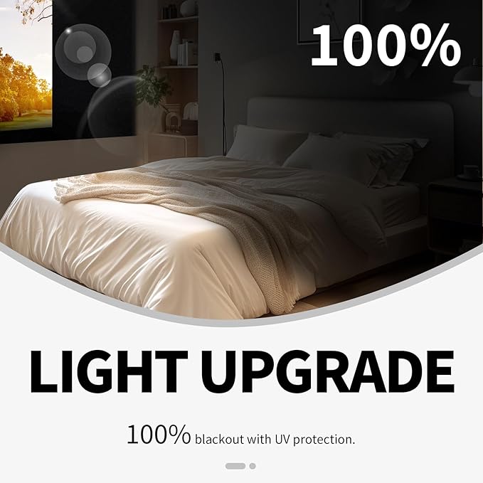100% Upgraded Blackout Curtains for Bedroom, Rod-Free Hook&Loop Portable Blackout Shades for Travel, Black Out Window Cover No Drill Cuttable for Bedroom, Nursery, Media Room, Black, 57 * 39in