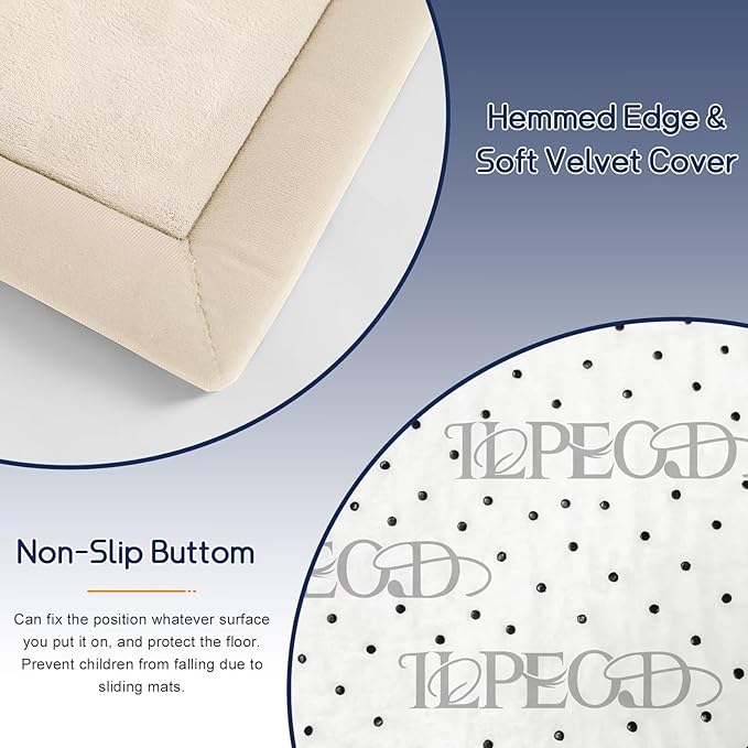 Baby Play Mat for Floor Tummy Time Mat Nursery Rug Muscle Mat Area Rug Playroom Rug Tatami Mat 59x79" Memory Foam 1.3" Thick Crawling Mat for Babies,Toddlers, Infants, Kids,Floor Mat(Beige)