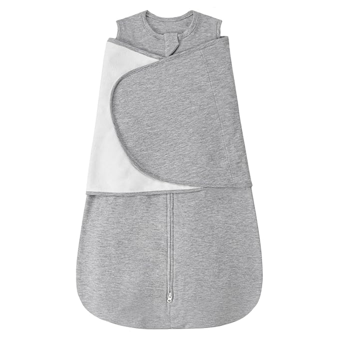 ZIGJOY Sleep Sack Swaddle 1.0 TOG Baby Wearable Blanket 100% Cotton Baby Swaddle Blanket for Newborns 0-6 Months for Boy Girl, Grey