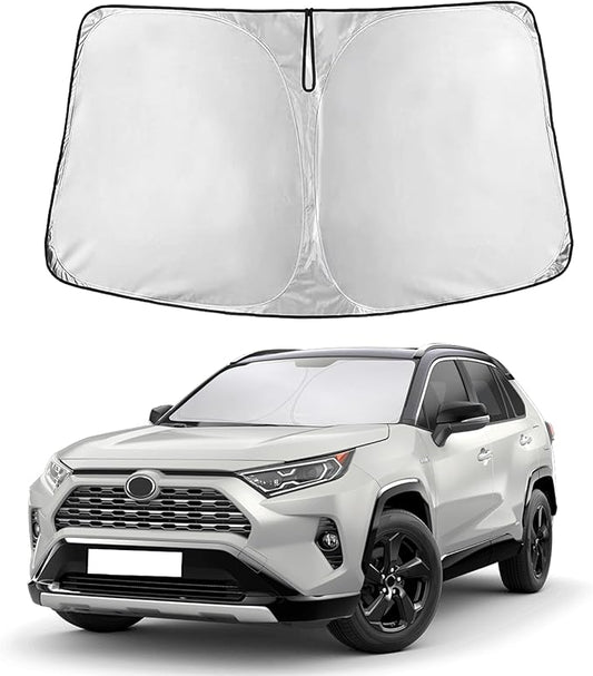 EcoNour Windshield Sun Shade Compatible for Toyota RAV4 2019–2024 2025 2026 | SUV Front Window Sunshade | Foldable 4-Layer Sun Visor Protector | UV & Heat Blocking | Keeps Your RAV4 Cool & Protected