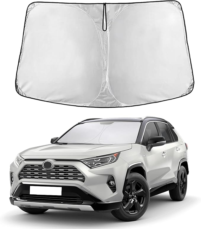 Econour Windshield Sunshade for Toyota RAV4 2019-2024 2025 2026, Sun Visor for Front Windshield & Window Sun Shade Cover, UV Heat Blocker & Protector, Car Accessories
