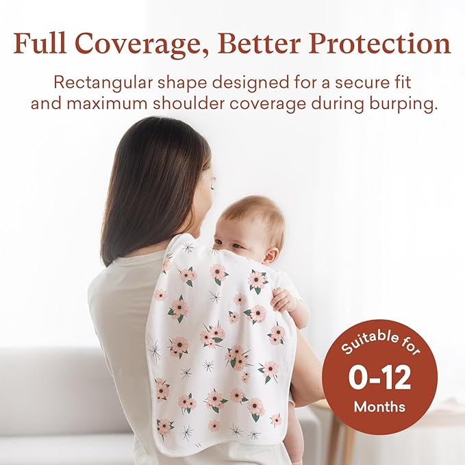 littogoose Premium 8-Pack Waterproof Baby Burp Cloths, Extra Large 13"X26" Soft Absorbent Burping Clothes for Newborns and Infants, Baby Shower Boys Girls