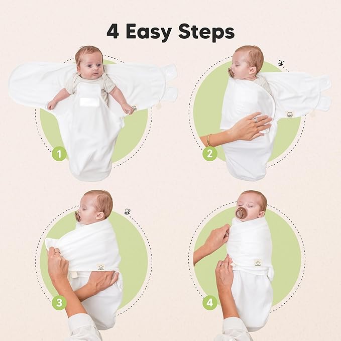 Baby Swaddle Sleep Sacks with Zipper - 3-Pack Swaddles for Newborns 0-3 Months, Infant, Baby Girls, Boys, Soft & Durable Newborn Sleep Sack, Easy Diaper Change Swaddling Blanket (Sage)