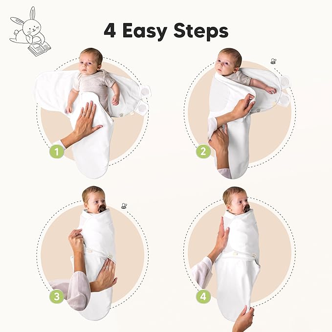 KeaBabies 3-Pack Swaddles for Newborns, Girls, Boys with Hats - Organic Soft Baby Sleep Sacks, Breathable Baby Swaddle 3-6 Months Beanies Set, Premie Infant Sleep Sack 0-3 Months (Daffodil)
