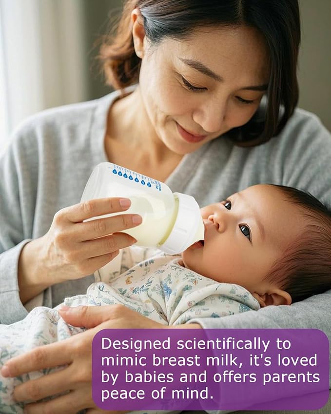 Silicone Nipple for Dr.Brown's Wide-Nick Baby Bottle & Glass Bottles,Level 2 Nipple, Medium Flow, 3m+, 6 Count