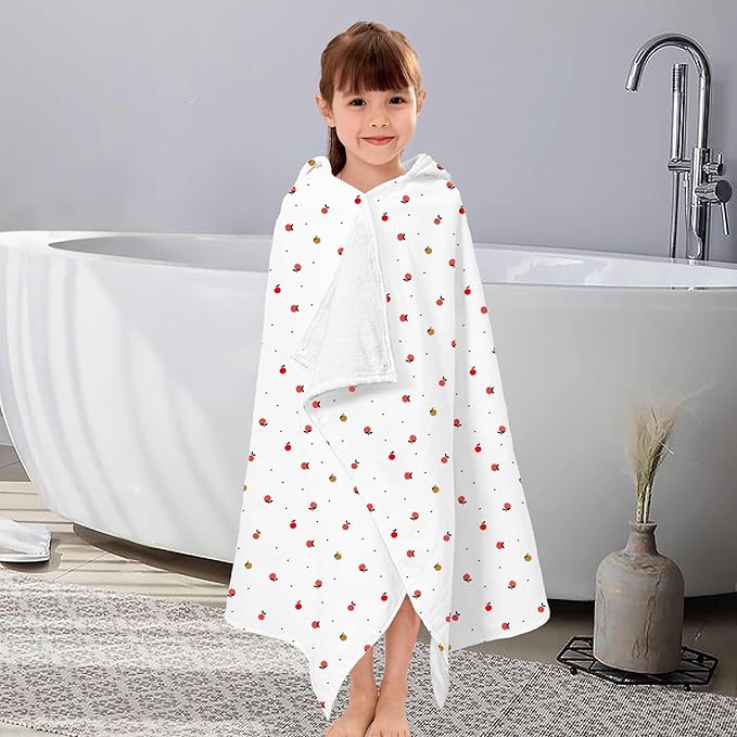 VOOVA & MOVAS Kids Bath Towel with Hood (3-8 Years) – 100% Cotton Soft Absorbent Swim Towel (30"x50") – Perfect for Pool, Beach, Bath,Orange