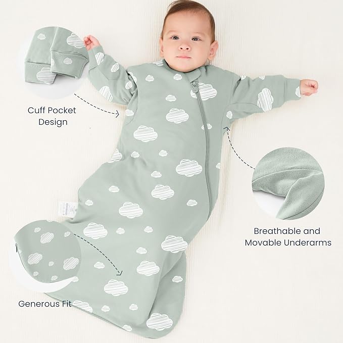 Unisex Sleeping Bag for Babies and Toddlers 1.0 Tog Sleep Sack 18-36 Months, Baby Sleep Sack, Newborn Sleep Sack, Wearable Blanket Baby, One Piece Long Sleeves, Gifts for Toddlers