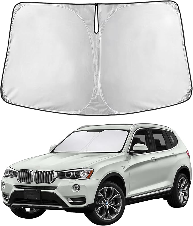 Econour Windshield Sunshade for BMW X3 2011-2015 2016 2017, Sun Visor for Front Windshield & Window Sun Shade Cover, UV Heat Blocker & Protector, Car Accessories