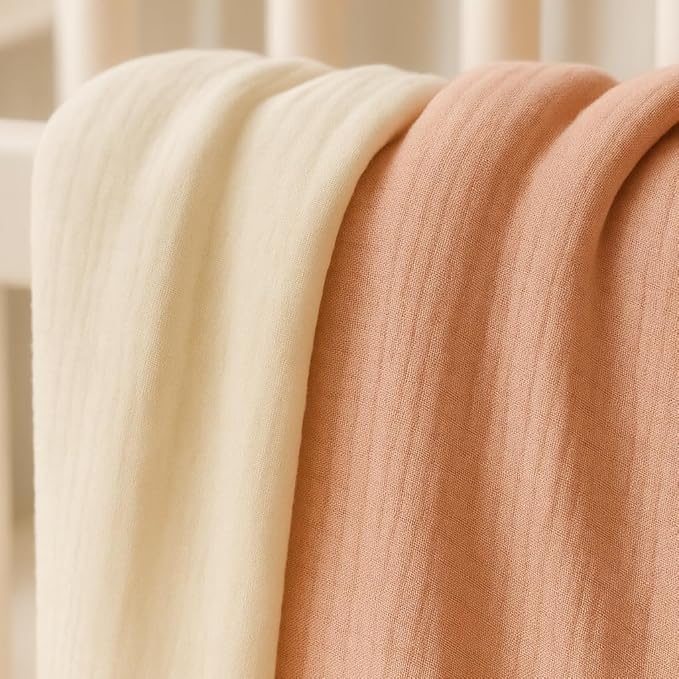 Soft 100% Cotton Swaddles for Newborns, 2- Pack - Large, Breathable Baby Blanket - Versatile, Durable Muslin Swaddle Blankets - Perfect Newborn Essentials