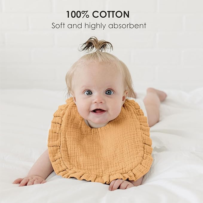 MairMore Baby Muslin Bibs Bandana Drool Bibs for Unisex Boys & Girls, Soft and Absorbent Cotton Teething Drooling Bib Set for Newborn Toddler