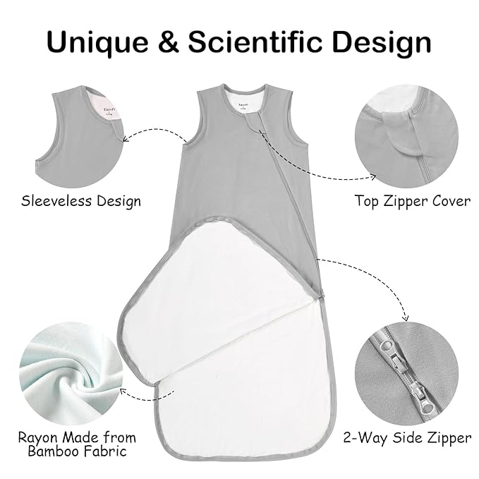 Supersoft Rayon Made from Bamboo Sleep Sack 18-24 Months 0.5 Tog Lightweight Toddler Sleep Sack 2t Baby Wearable Blanket with 2-Way Zipper Summer Unisex Sleeping Bag for Babies (2 Pack) Pink & Gray