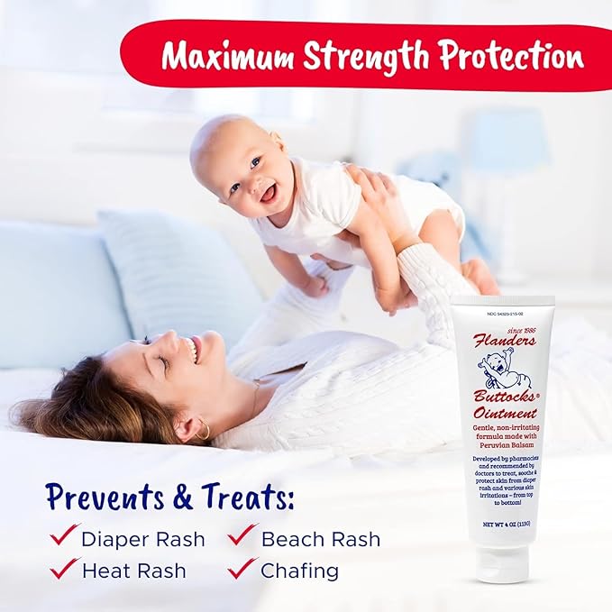 Flanders Skin Relief Bundle – 2 Tubes of Buttocks Ointment and 1 Stick of Healing Balm, Pharmacist Developed, All-Natural, Safe for Sensitive Skin, Made in USA